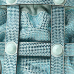 Calfskin Crystal Small Cage Bag Blue