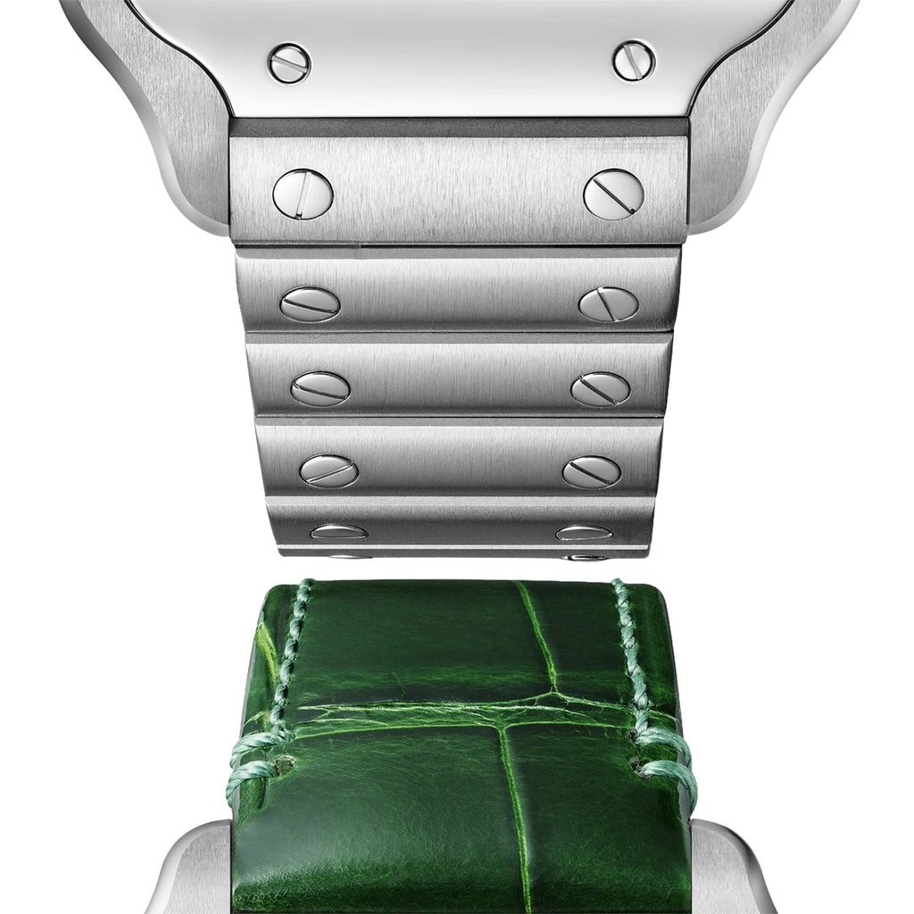 Santos de Cartier Medium Model | 35mm, Stainless Steel, Green Dial