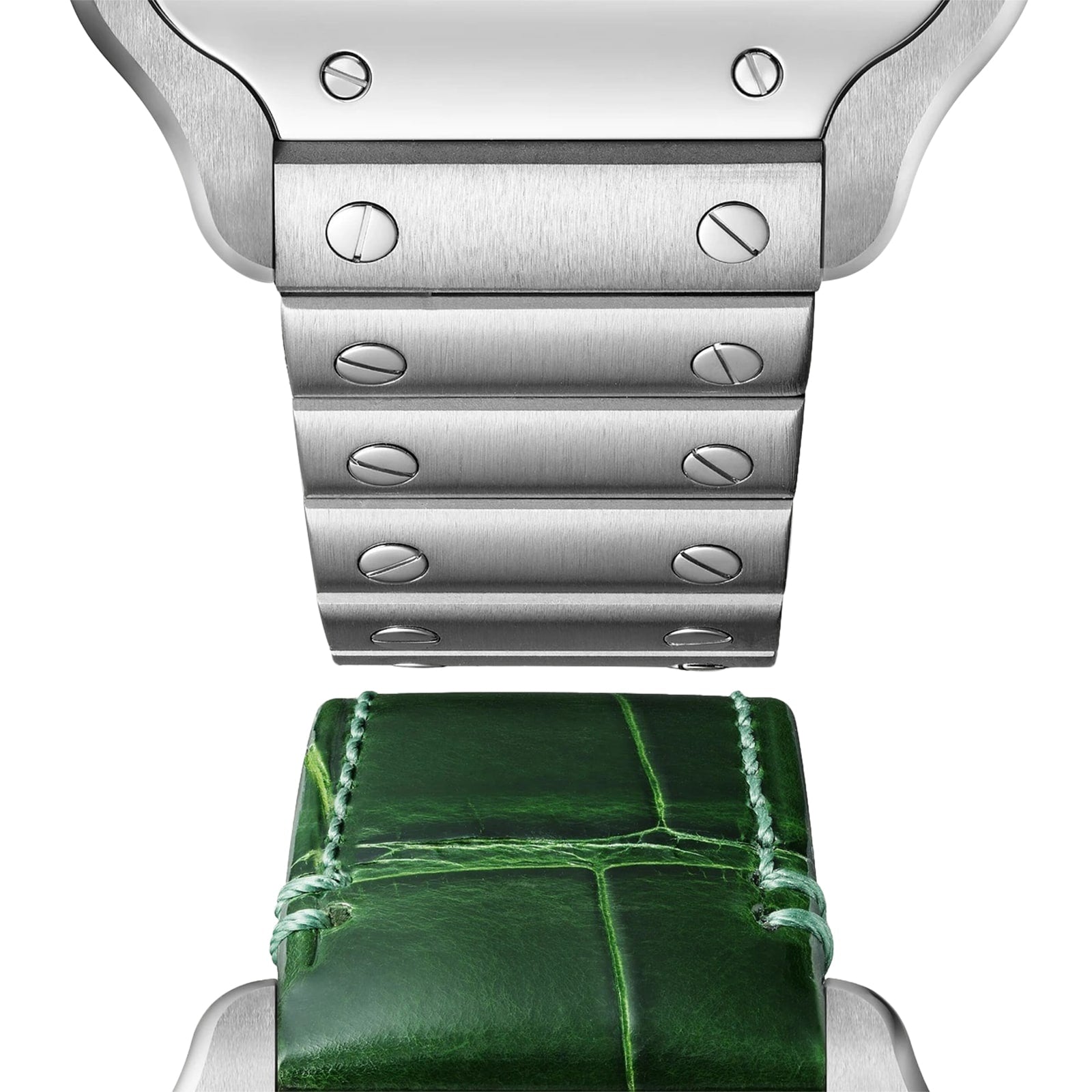Santos de Cartier Medium Model | 35mm, Stainless Steel, Green Dial