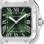 Santos de Cartier Medium Model | 35mm, Stainless Steel, Green Dial