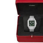 Santos de Cartier Medium Model | 35mm, Stainless Steel, Green Dial