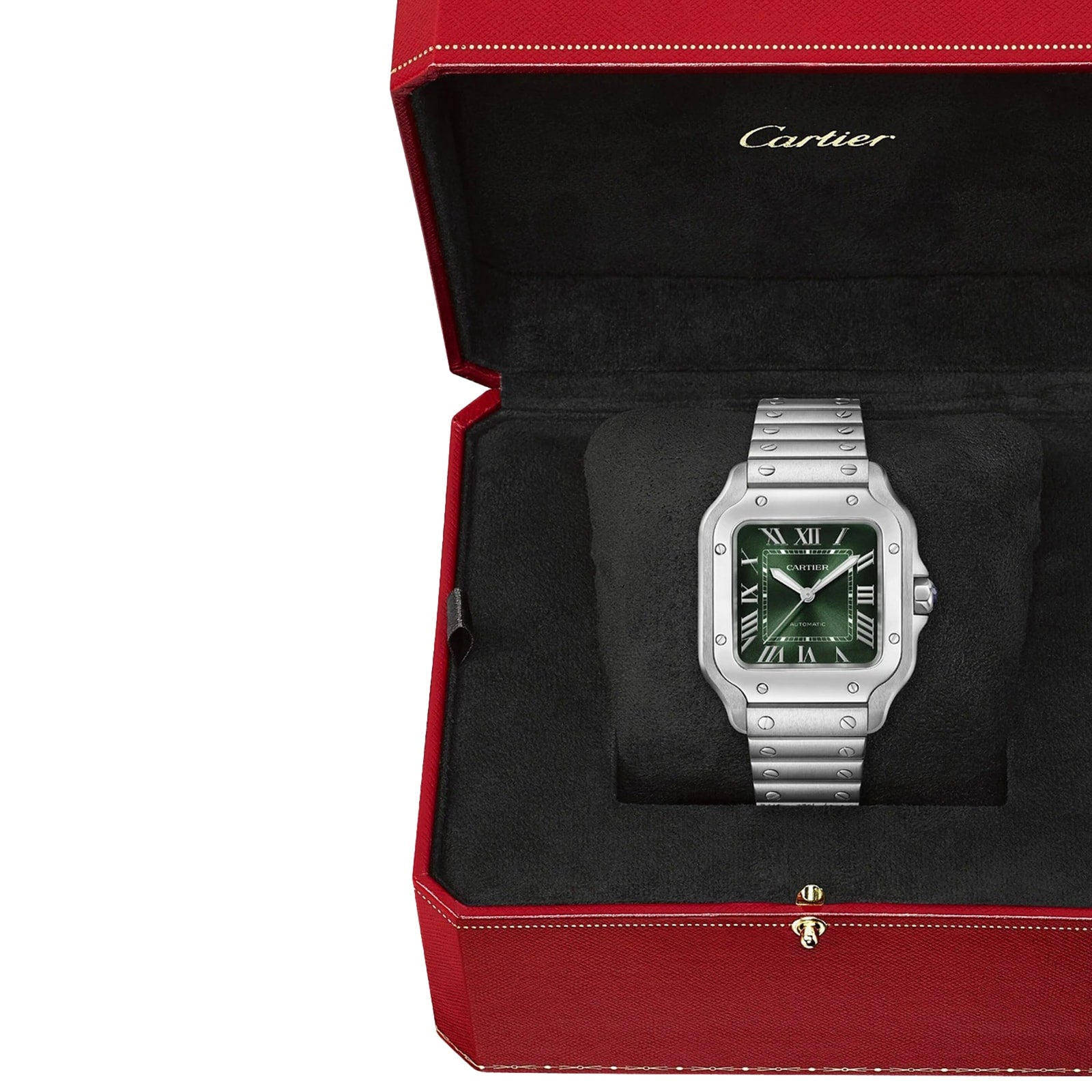 Santos de Cartier Medium Model | 35mm, Stainless Steel, Green Dial