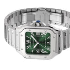 Santos de Cartier Medium Model | 35mm, Stainless Steel, Green Dial