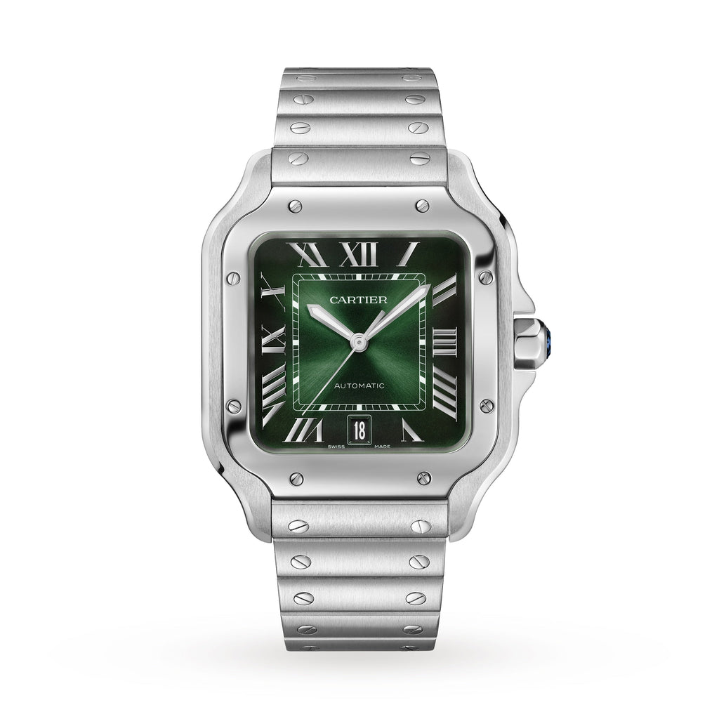 Santos de Cartier Large Model | 40mm, Stainless Steel, Green Dial