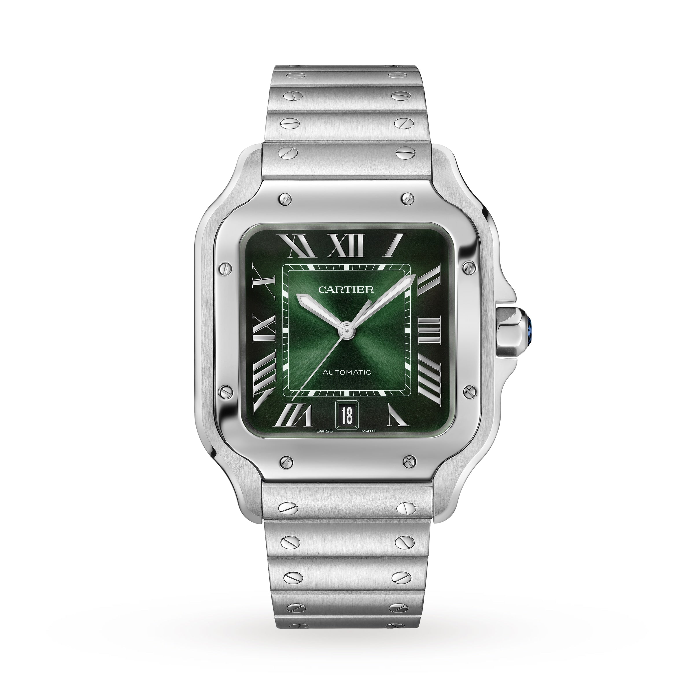 Santos de Cartier Large Model | 40mm, Stainless Steel, Green Dial