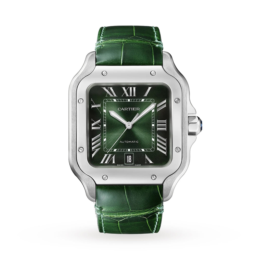 Santos de Cartier Large Model | 40mm, Stainless Steel, Green Dial