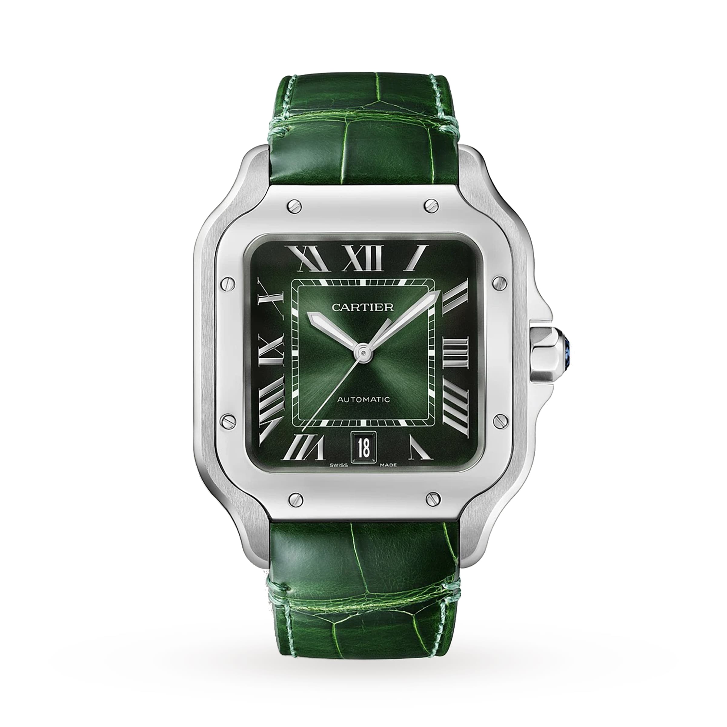 Santos de Cartier Large Model | 40mm, Stainless Steel, Green Dial