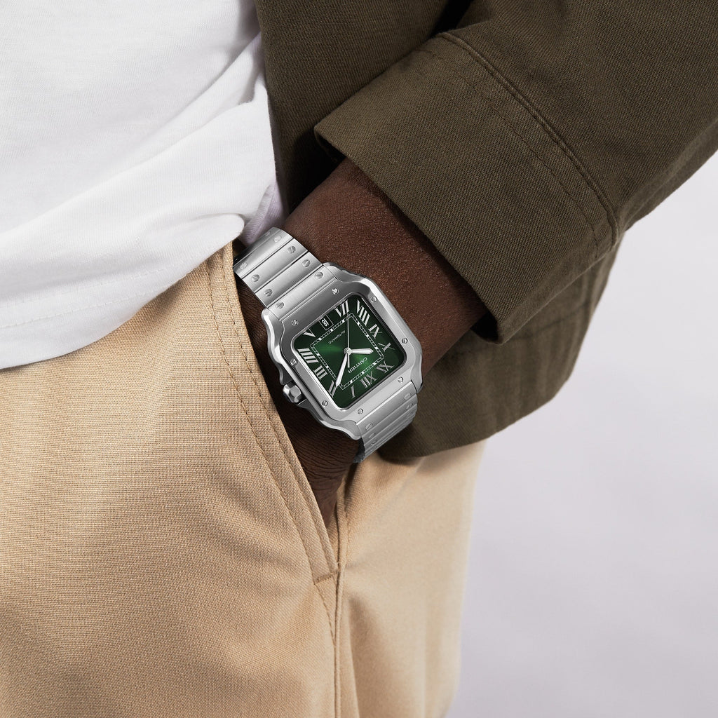 Santos de Cartier Large Model | 40mm, Stainless Steel, Green Dial