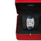 Santos-Dumont Large Model | 31mm, Alligator Leather, Silver Dial