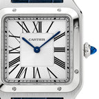 Santos-Dumont Large Model | 31mm, Alligator Leather, Silver Dial