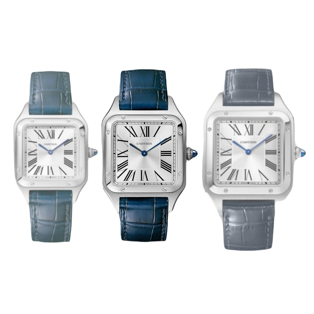 Santos-Dumont Large Model | 31mm, Alligator Leather, Silver Dial