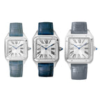 Santos-Dumont Large Model | 31mm, Alligator Leather, Silver Dial