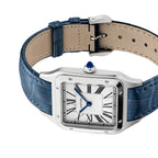 Santos-Dumont Large Model | 31mm, Alligator Leather, Silver Dial