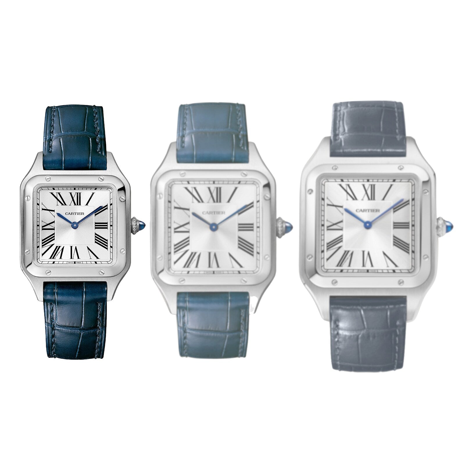 Santos-Dumont | 27mm, Stainless Steel, Alligator Leather, Silver Dial