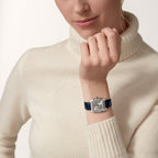 Santos-Dumont | 27mm, Stainless Steel, Alligator Leather, Silver Dial