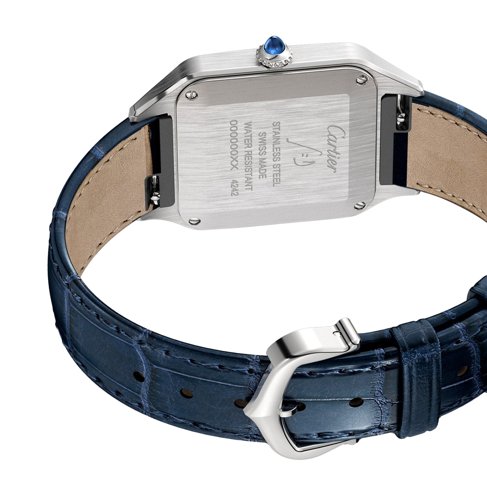 Santos-Dumont | 27mm, Stainless Steel, Alligator Leather, Silver Dial
