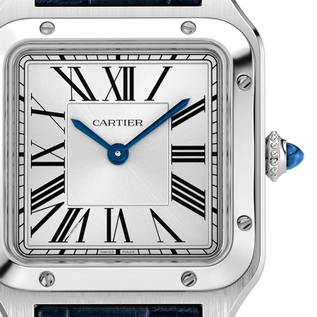Santos-Dumont | 27mm, Stainless Steel, Alligator Leather, Silver Dial