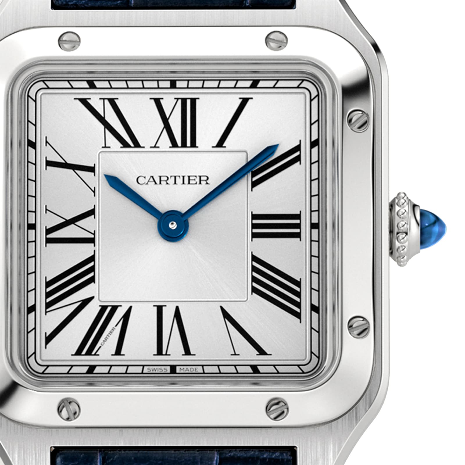 Santos-Dumont | 27mm, Stainless Steel, Alligator Leather, Silver Dial