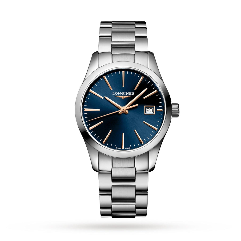 Conquest Classic | 34mm, Stainless Steel, Blue Dial