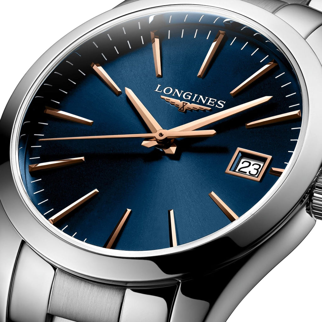 Conquest Classic | 34mm, Stainless Steel, Blue Dial