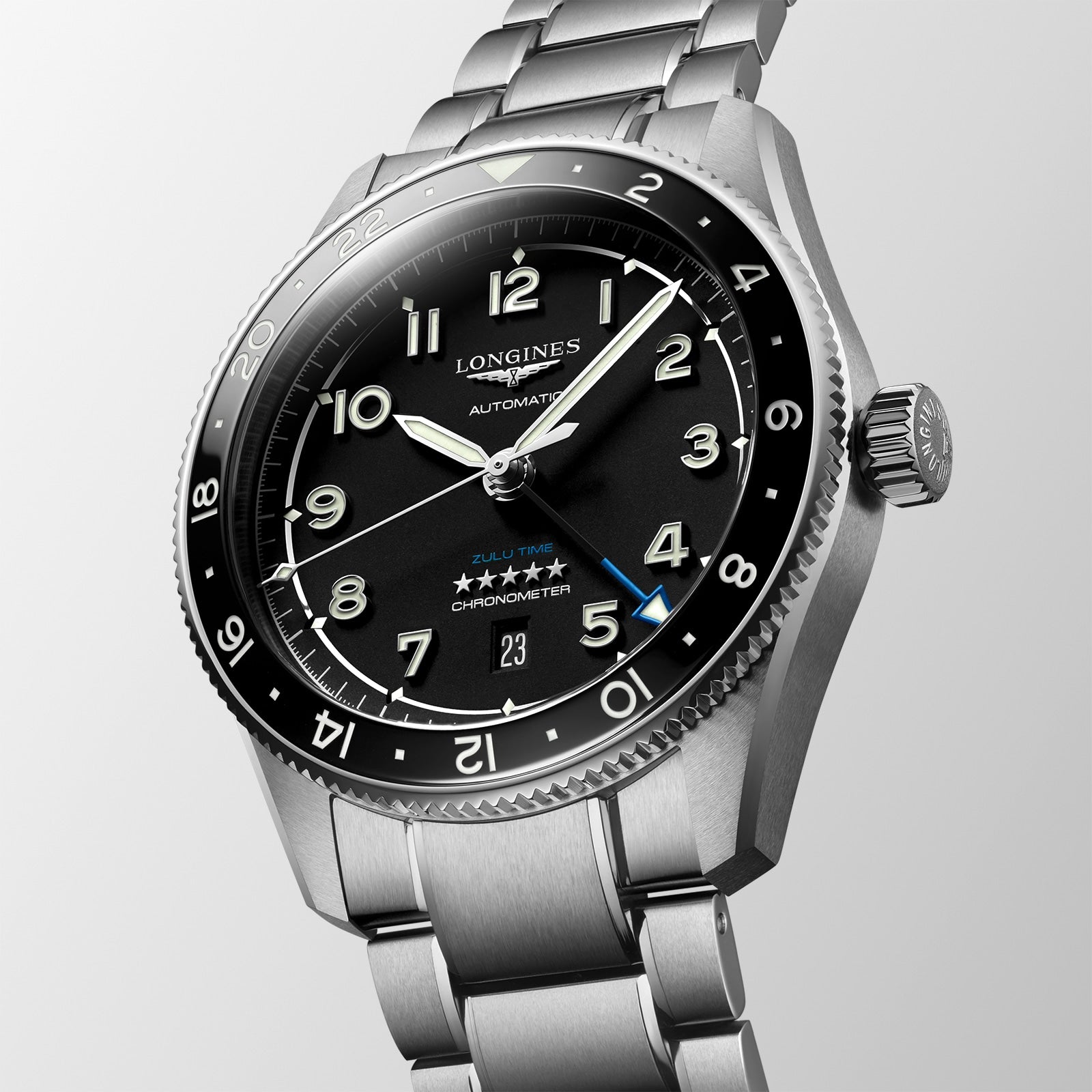 Spirit Zulu Time | 42mm, Stainless Steel, Black Dial
