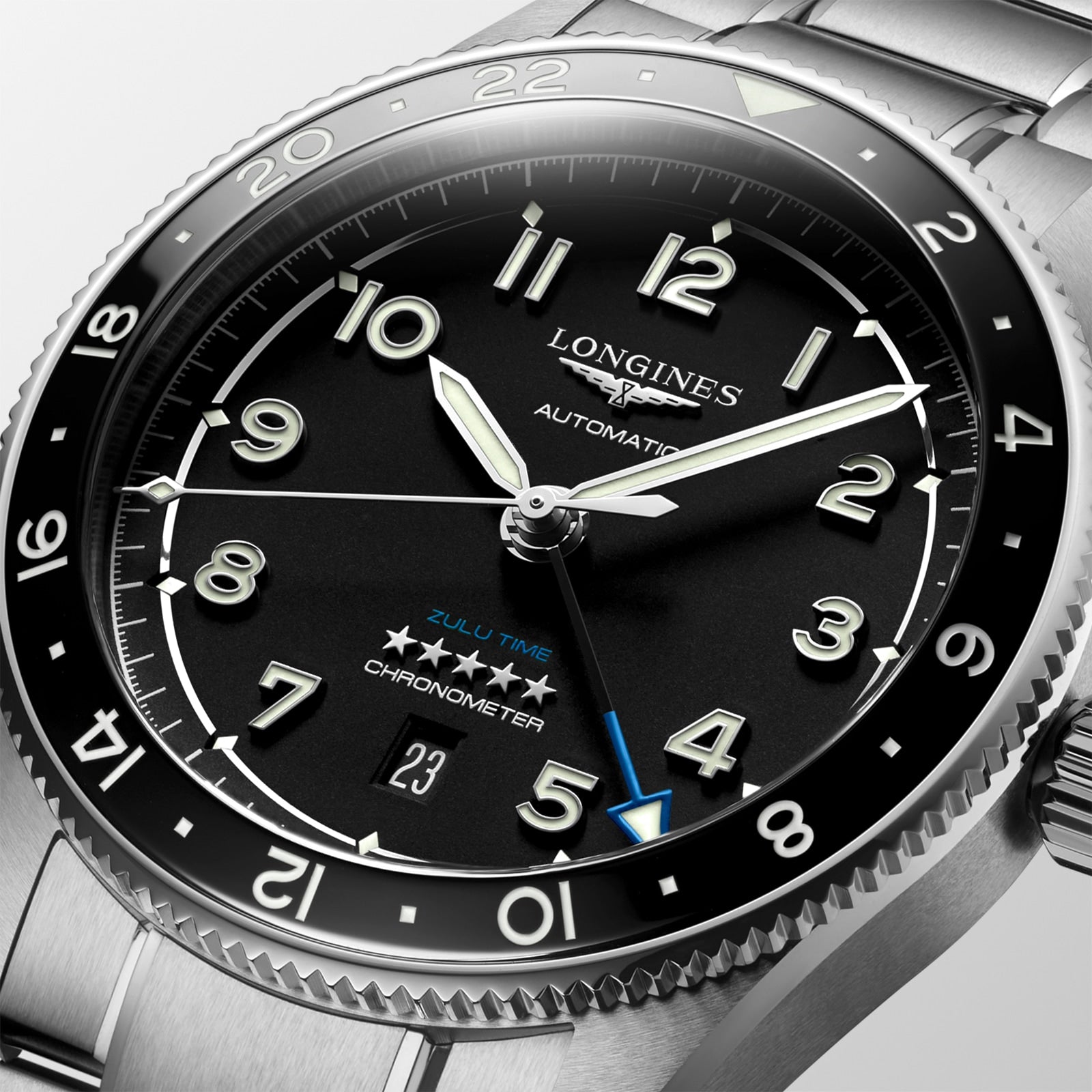 Spirit Zulu Time | 42mm, Stainless Steel, Black Dial