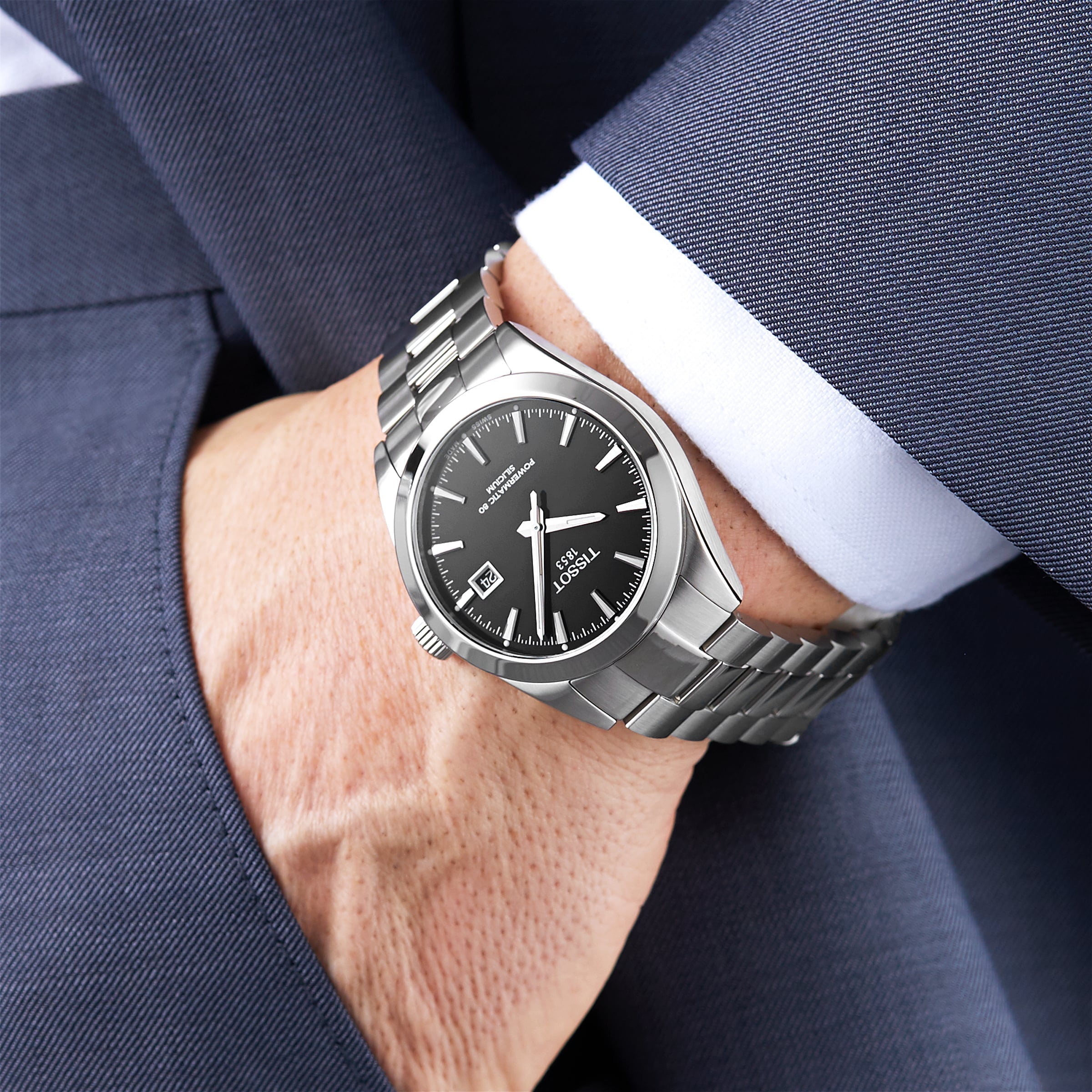 Gentleman Powermatic 80 Silicium | 40mm, Stainless Steel, Black Dial