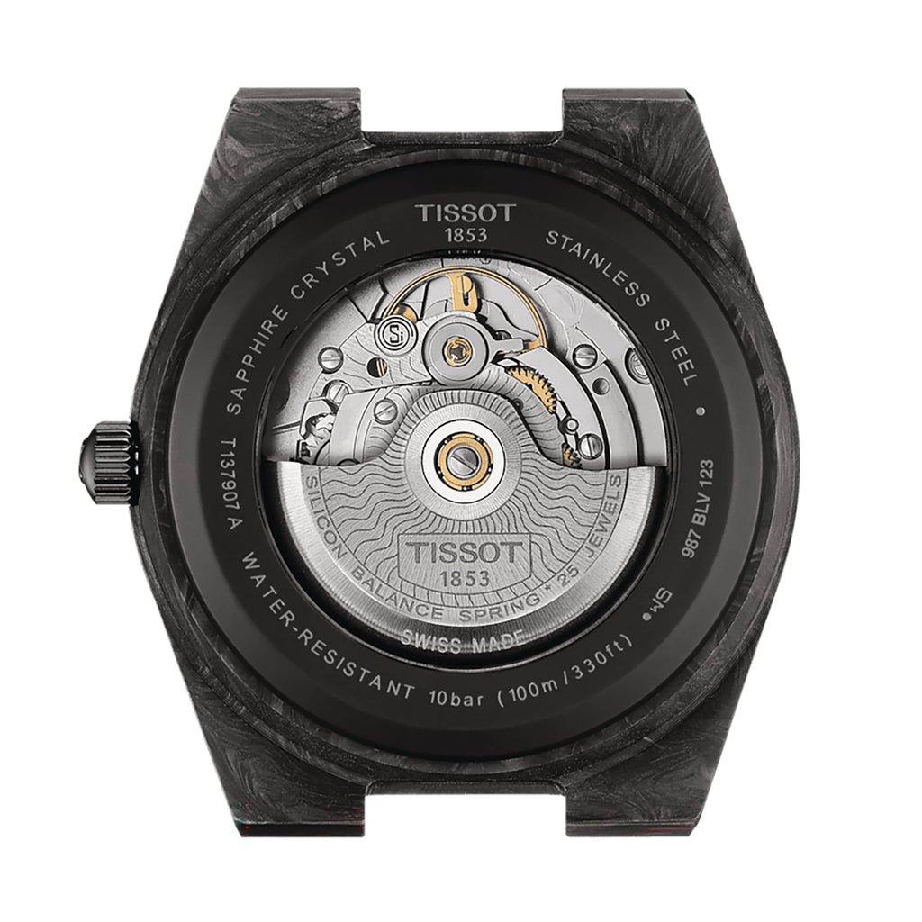 PRX Powermatic 80 Carbon | 40mm, Rubber Strap, Black Dial