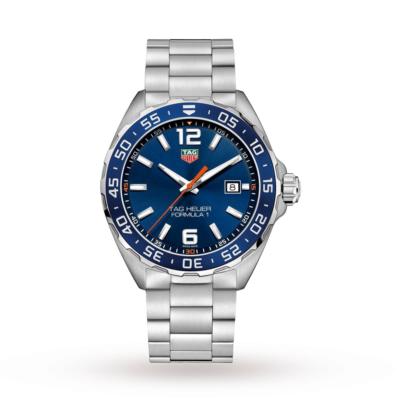Formula 1 Date | 43mm, Stainless Steel, Blue Dial