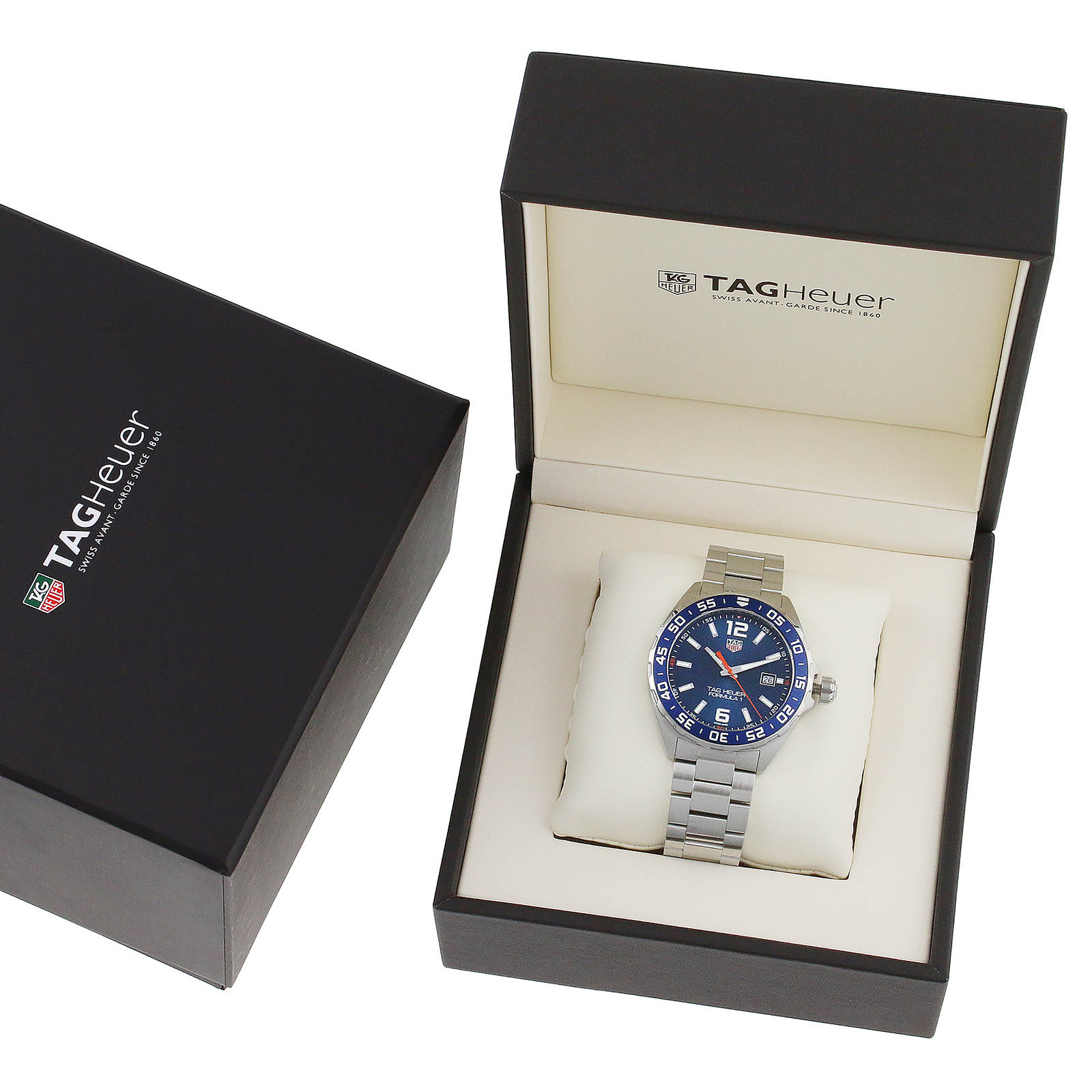 Formula 1 Date | 43mm, Stainless Steel, Blue Dial