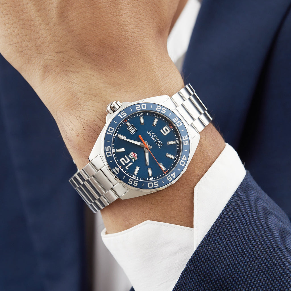 Formula 1 Date | 43mm, Stainless Steel, Blue Dial