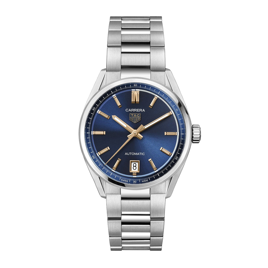 Carrera Date | 36mm, Stainless Steel, Blue Dial