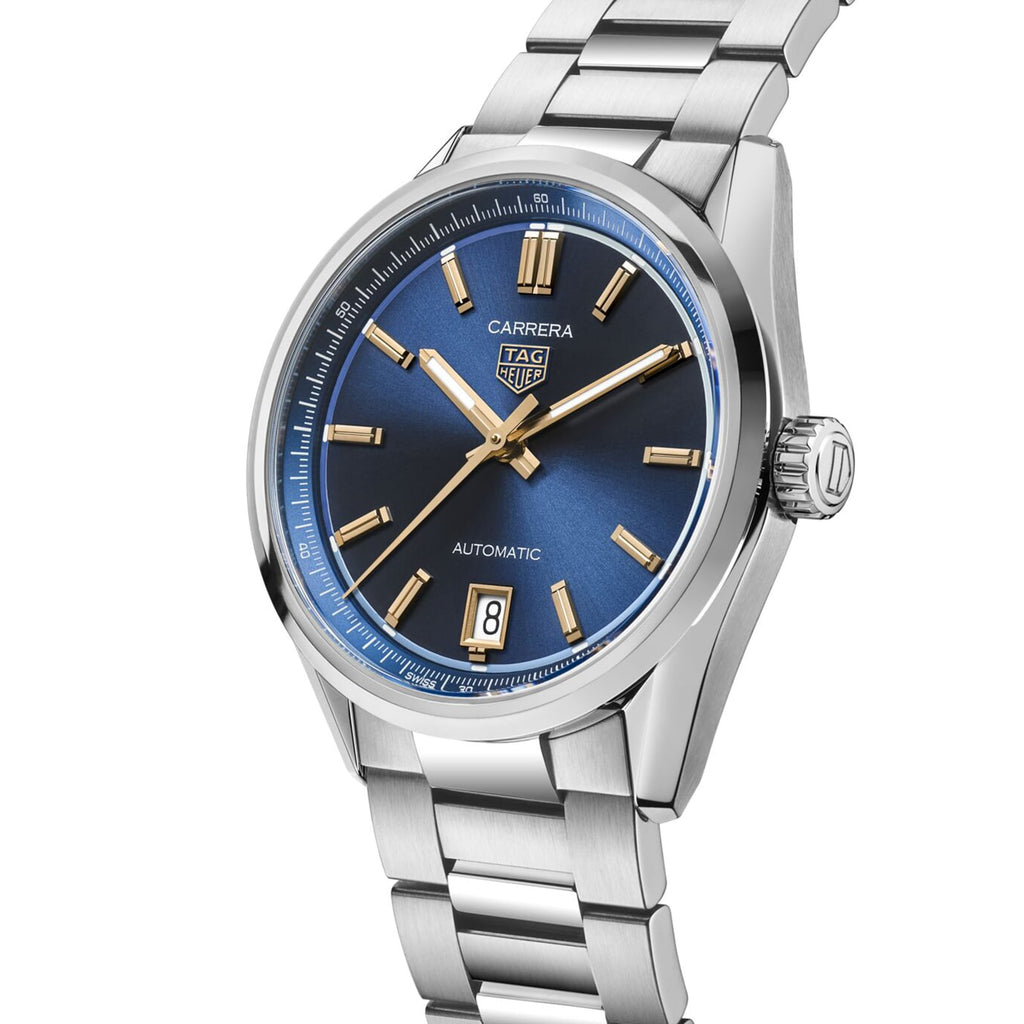 Carrera Date | 36mm, Stainless Steel, Blue Dial