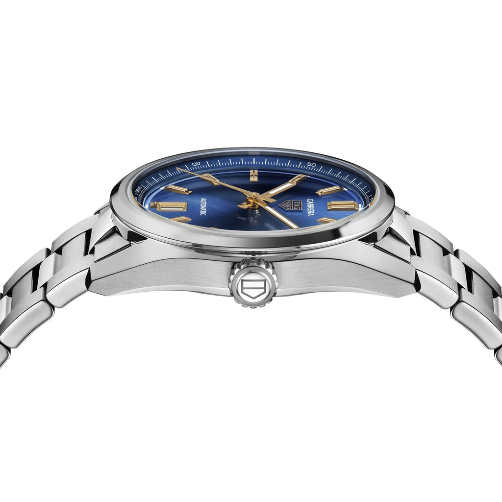 Carrera Date | 36mm, Stainless Steel, Blue Dial