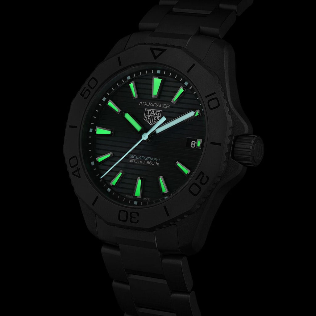 Aquaracer Professional 200 Solargraph | 40mm, Titanium, Black Dial