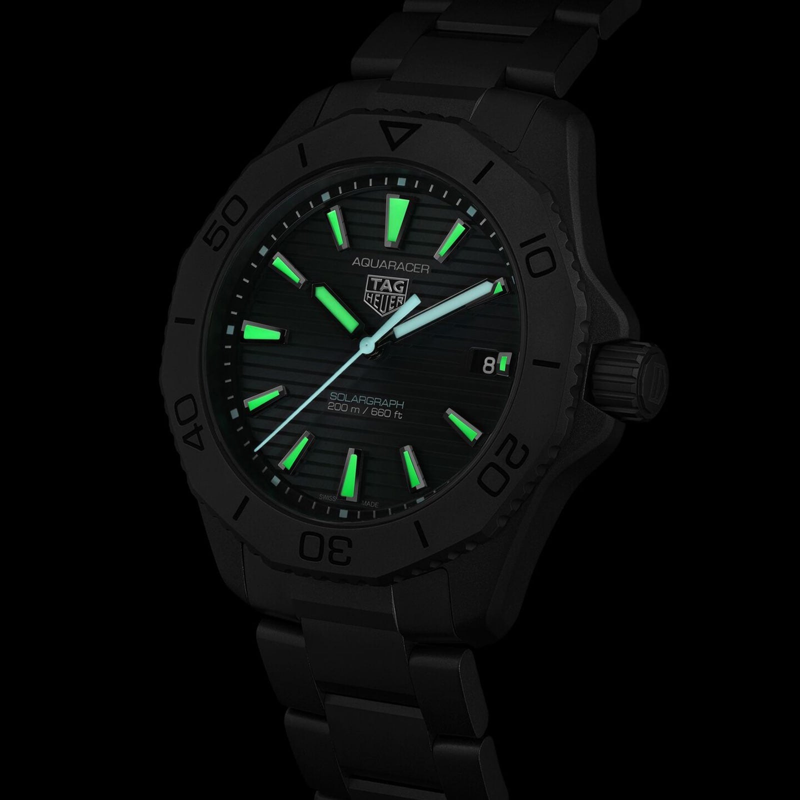 Aquaracer Professional 200 Solargraph | 40mm, Titanium, Black Dial