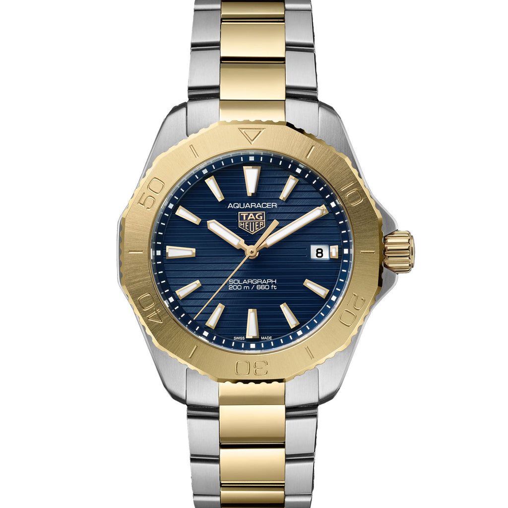 Aquaracer Professional 200 Solargraph | 40mm, Two-Tone Stainless Steel & PVD Yellow Gold, Blue Dial
