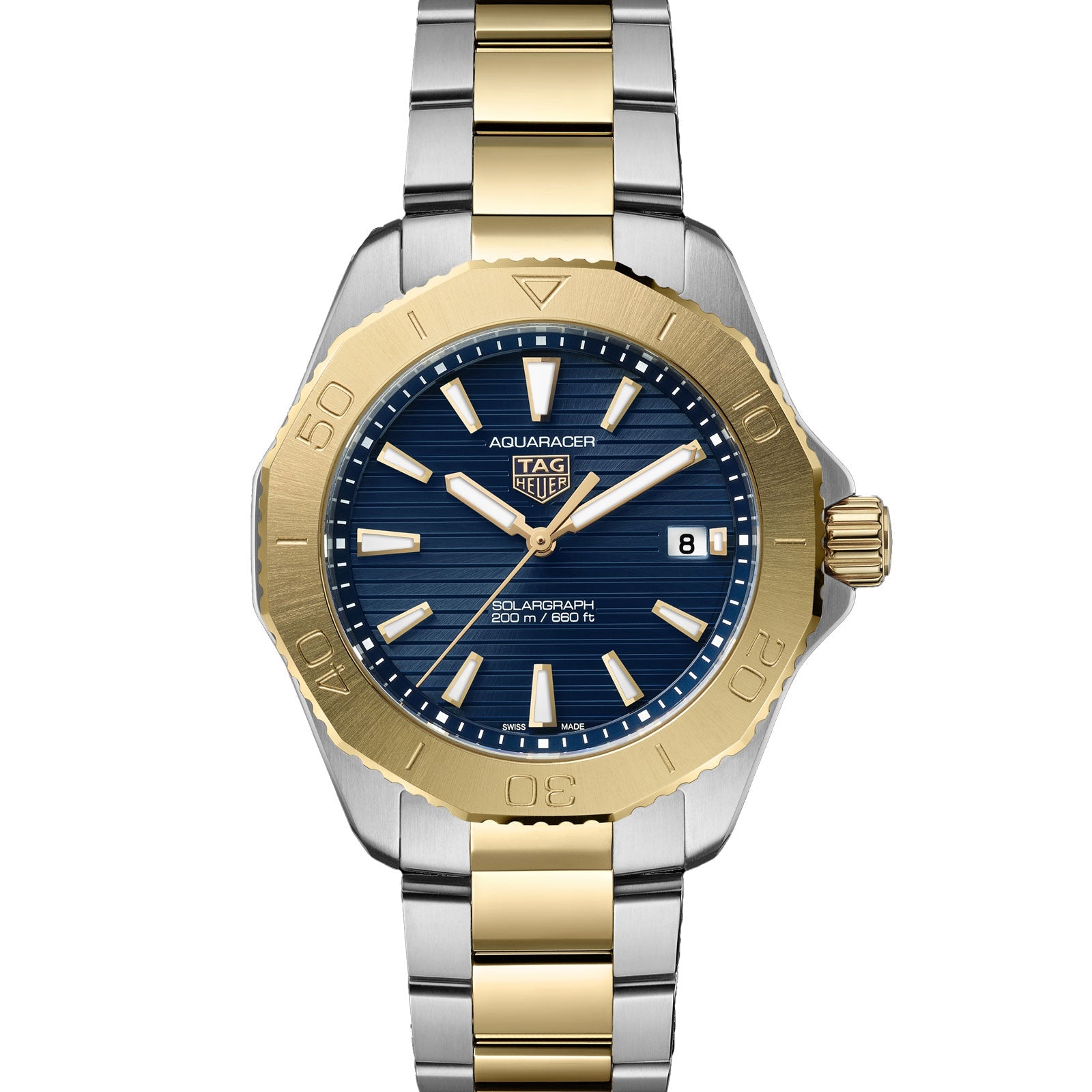 Aquaracer Professional 200 Solargraph | 40mm, Two-Tone Stainless Steel & PVD Yellow Gold, Blue Dial