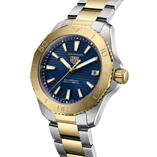 Aquaracer Professional 200 Solargraph | 40mm, Two-Tone Stainless Steel & PVD Yellow Gold, Blue Dial