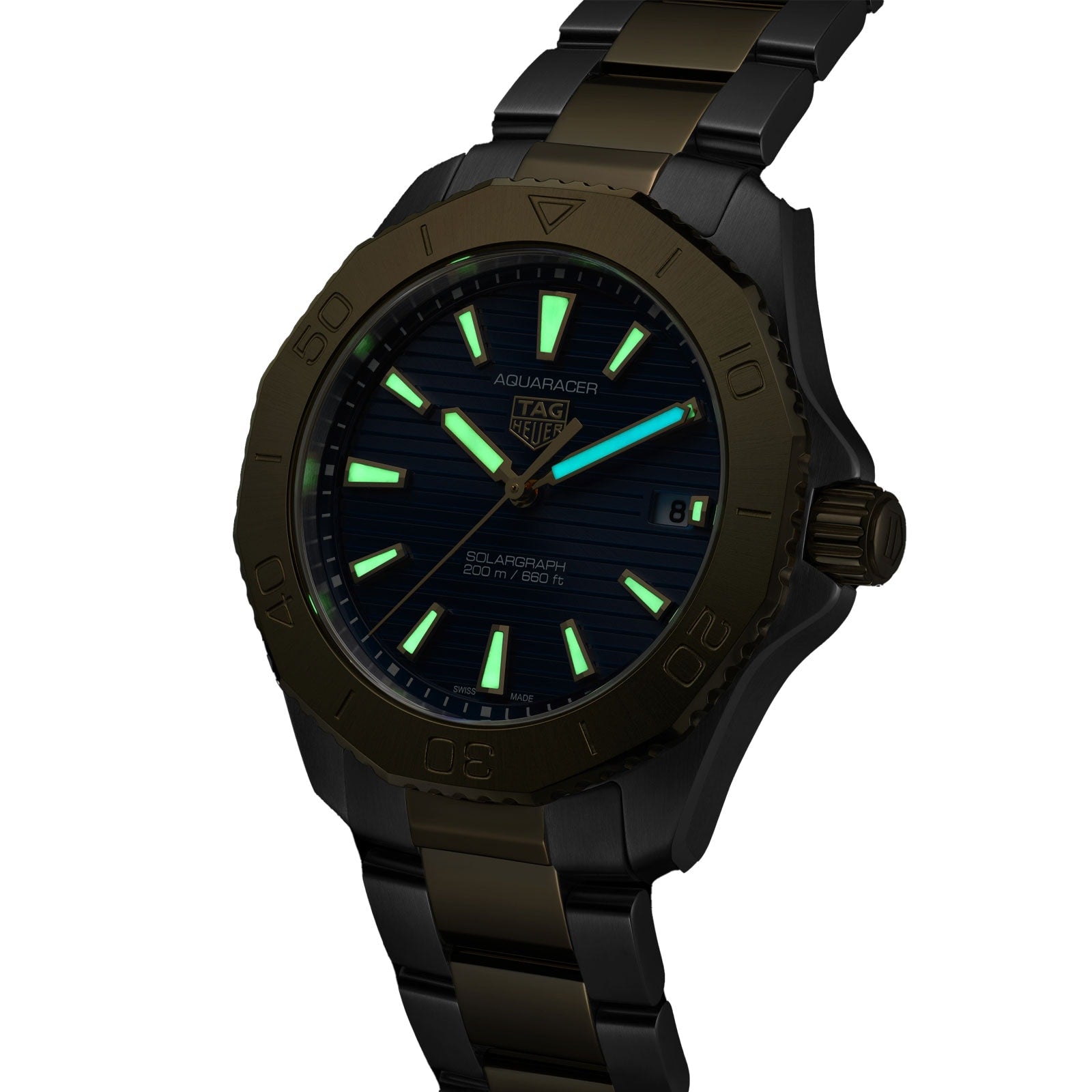 Aquaracer Professional 200 Solargraph | 40mm, Two-Tone Stainless Steel & PVD Yellow Gold, Blue Dial