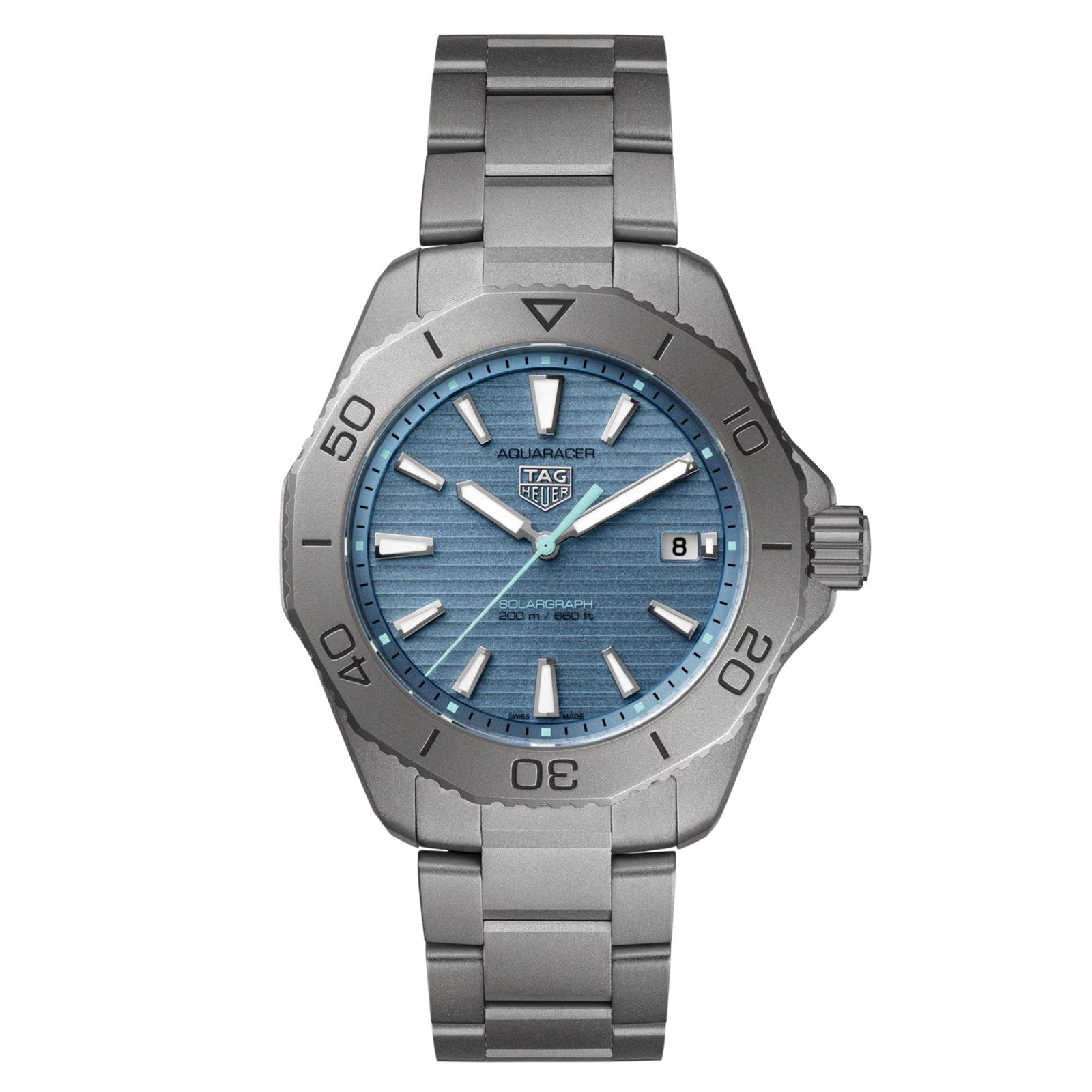Aquaracer Professional 200 Solargraph | 40mm, Titanium, Blue Dial