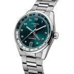 Carrera Date Twin-Time | 41mm, Stainless Steel, Green Dial