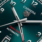 Carrera Date Twin-Time | 41mm, Stainless Steel, Green Dial