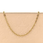 Empreinte Double Zip Pochette Beige Rose Creme