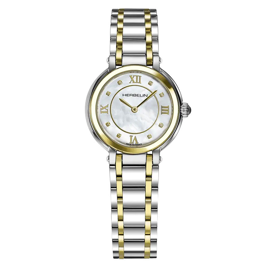Herbelin Galet Ladies Two Tone Yellow Gold Watch