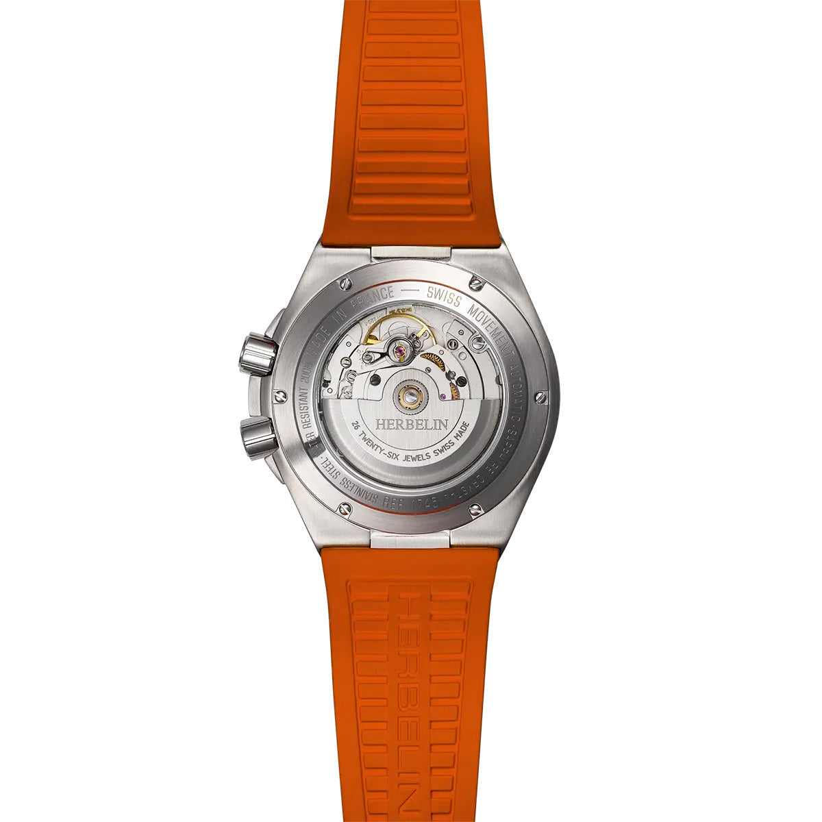 Herbelin Cap Camarat Diver Automatic Men's Orange Silver Watch