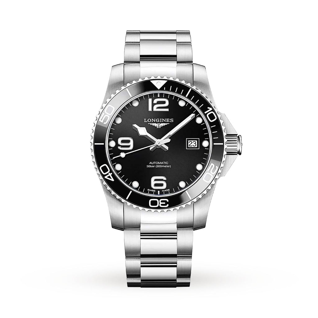 HydroConquest | 41mm, Stainless Steel, Black Dial