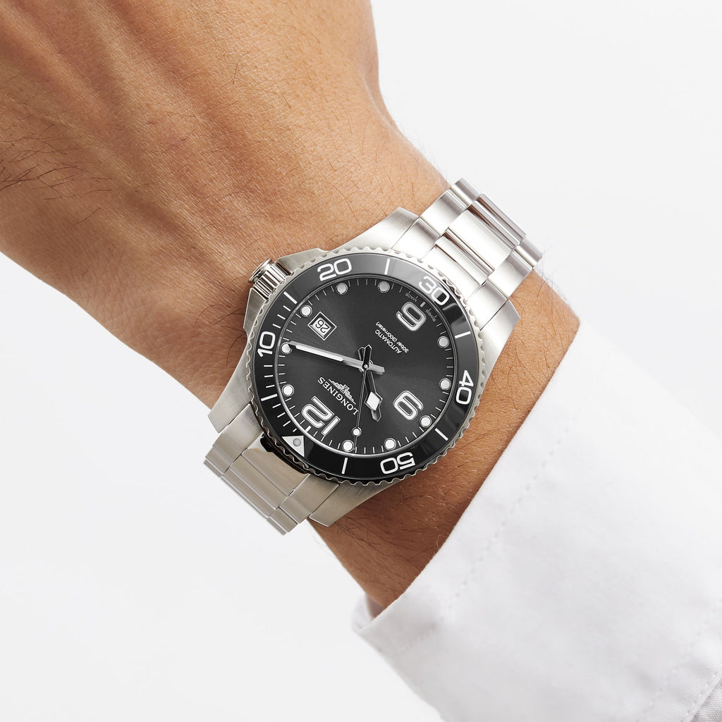 HydroConquest | 41mm, Stainless Steel, Black Dial