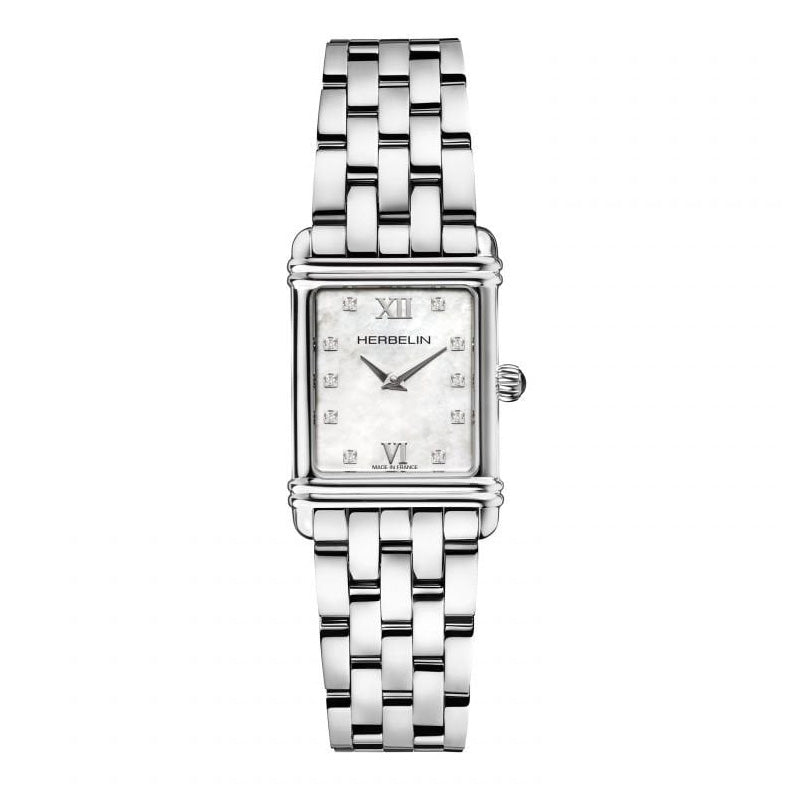 Herbelin Art Deco Ladies Mother of Pearl Zirconium Watch