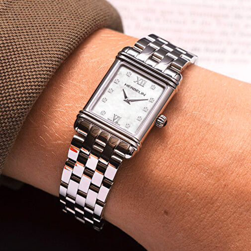 Herbelin Art Deco Ladies Mother of Pearl Zirconium Watch
